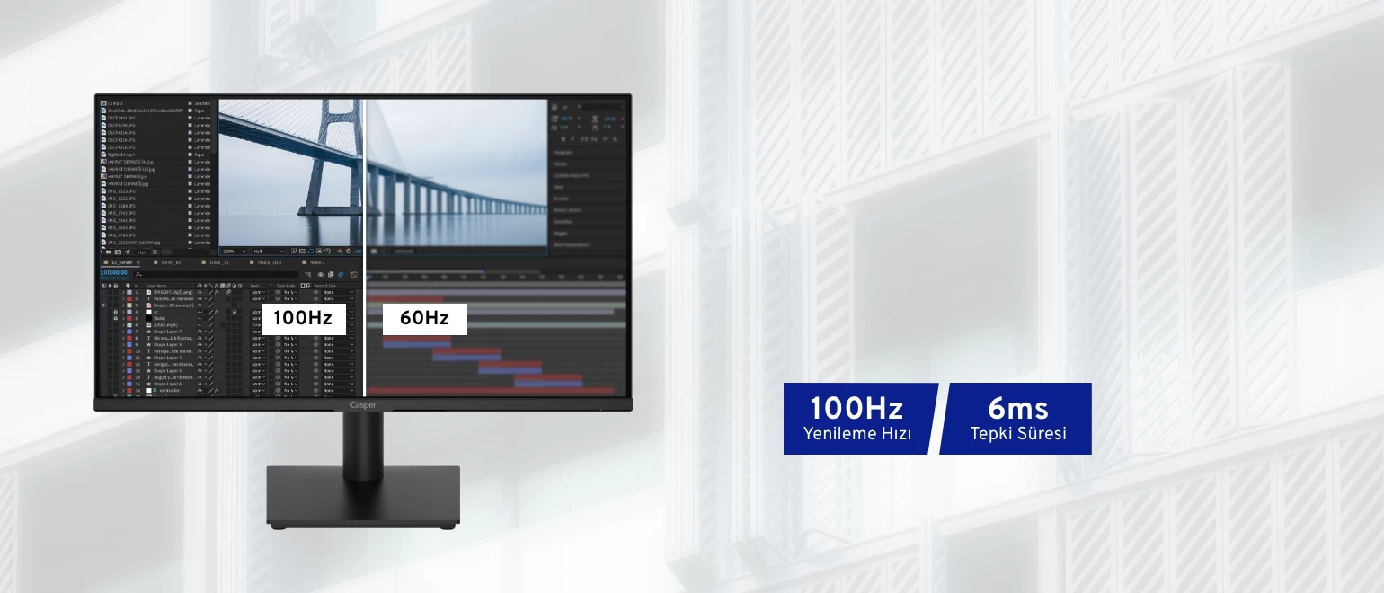 100Hz Yenileme Hızı ile Verimli Kullanım